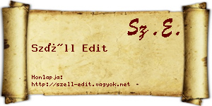 Széll Edit névjegykártya